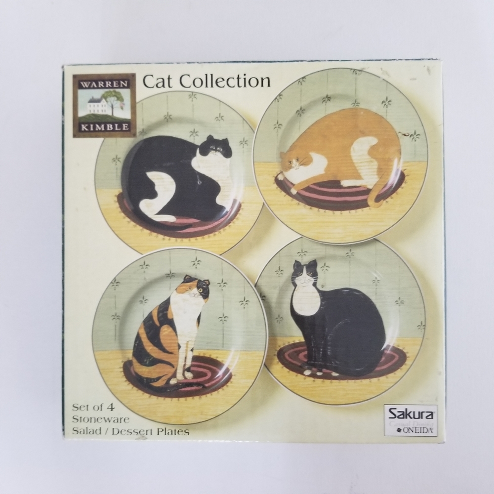NWOT Vintage Warren Kimble Cat Collection Plates